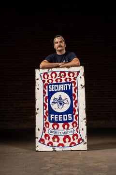 Vintage Security Feeds Porcelain Advertising Sign by Post Sign Co.