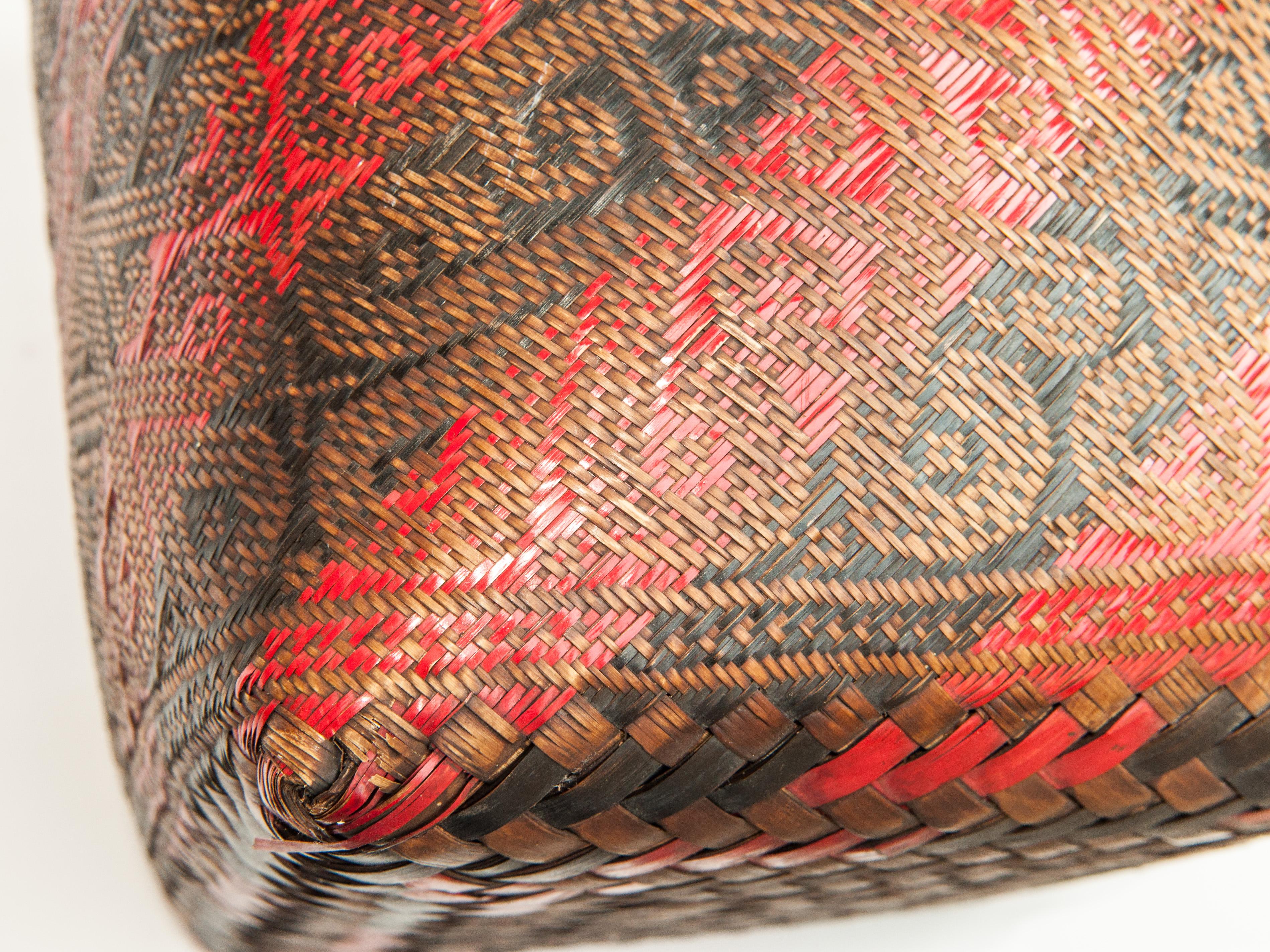 Vintage Seed Basket, with Woven Design, Iban of Borneo, Mid-Late 20th Century 2