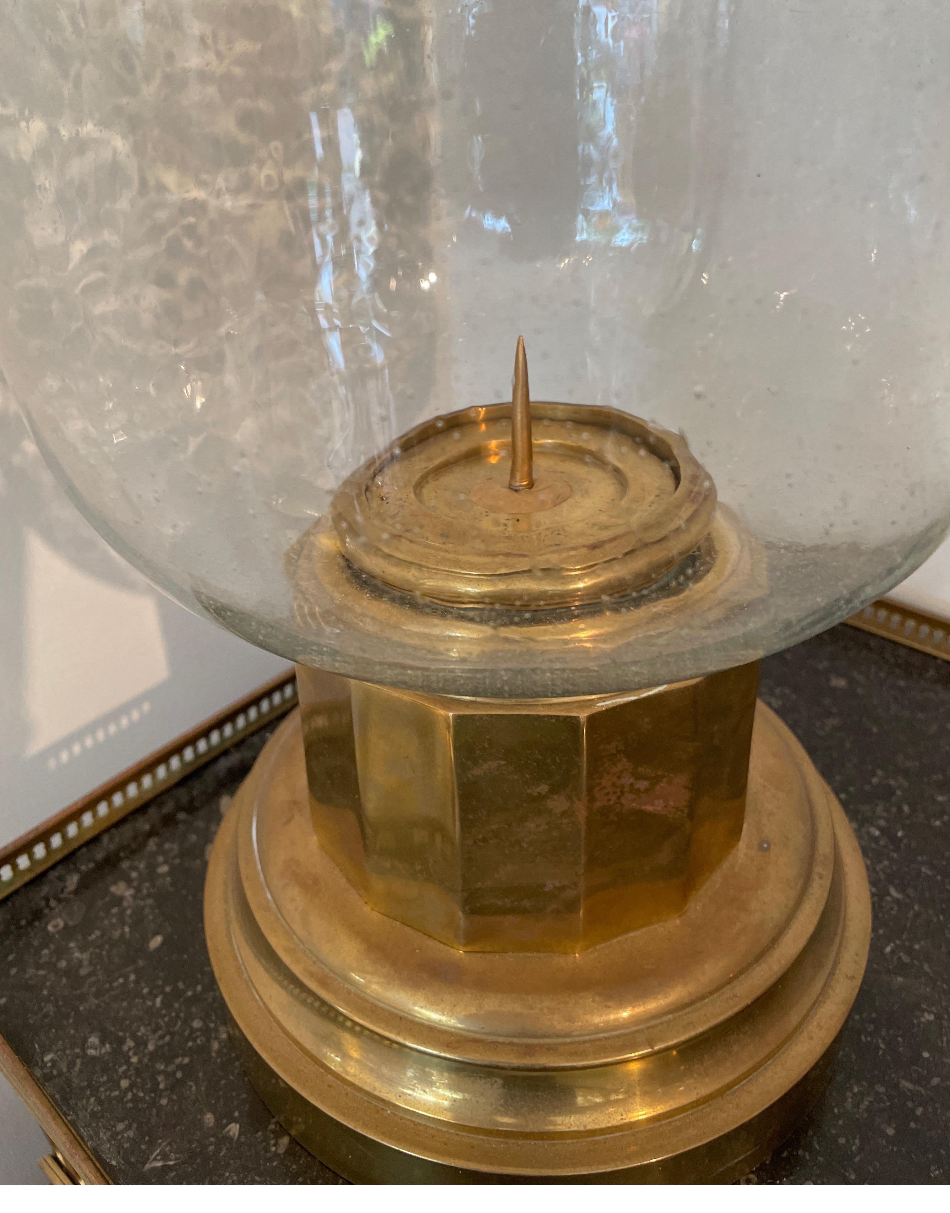vintage brass hurricane candle holders