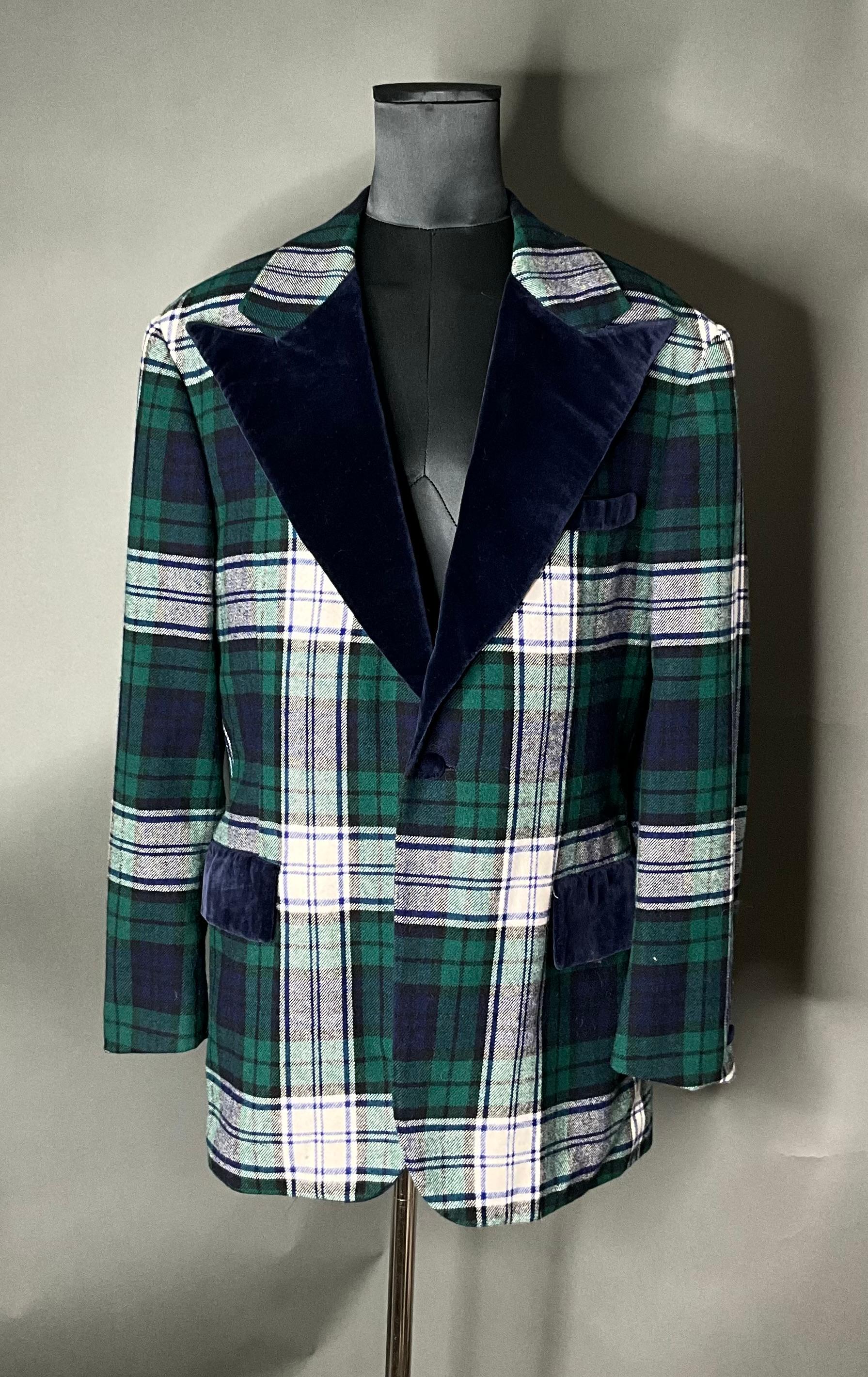 Vintage Seersucker Plaid Wool Custom Tailored Jacket with Vest In Good Condition For Sale In Lake Worth Beach, FL