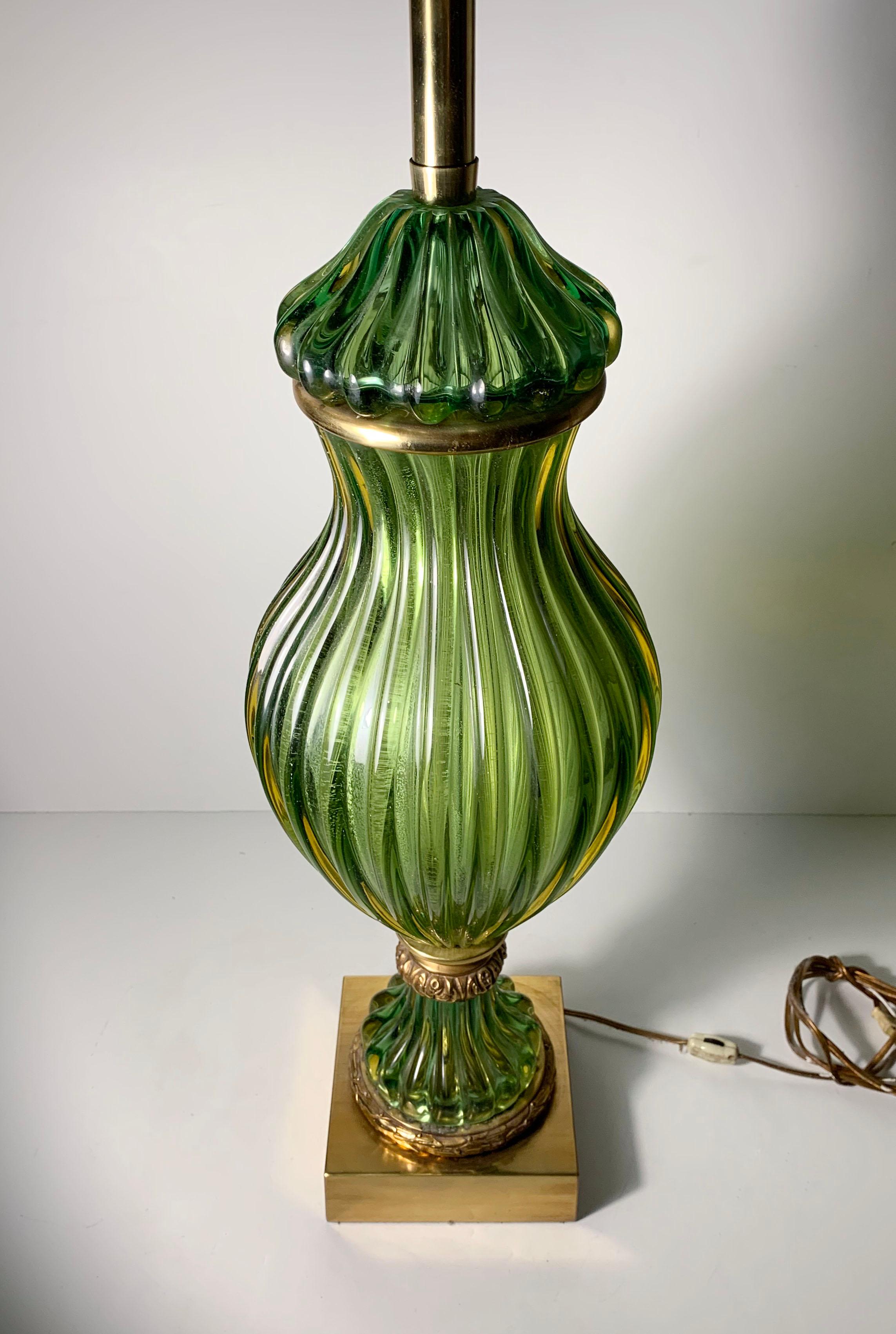 Italian Vintage Seguso Glass Lamp for Marbro Lamp Company For Sale