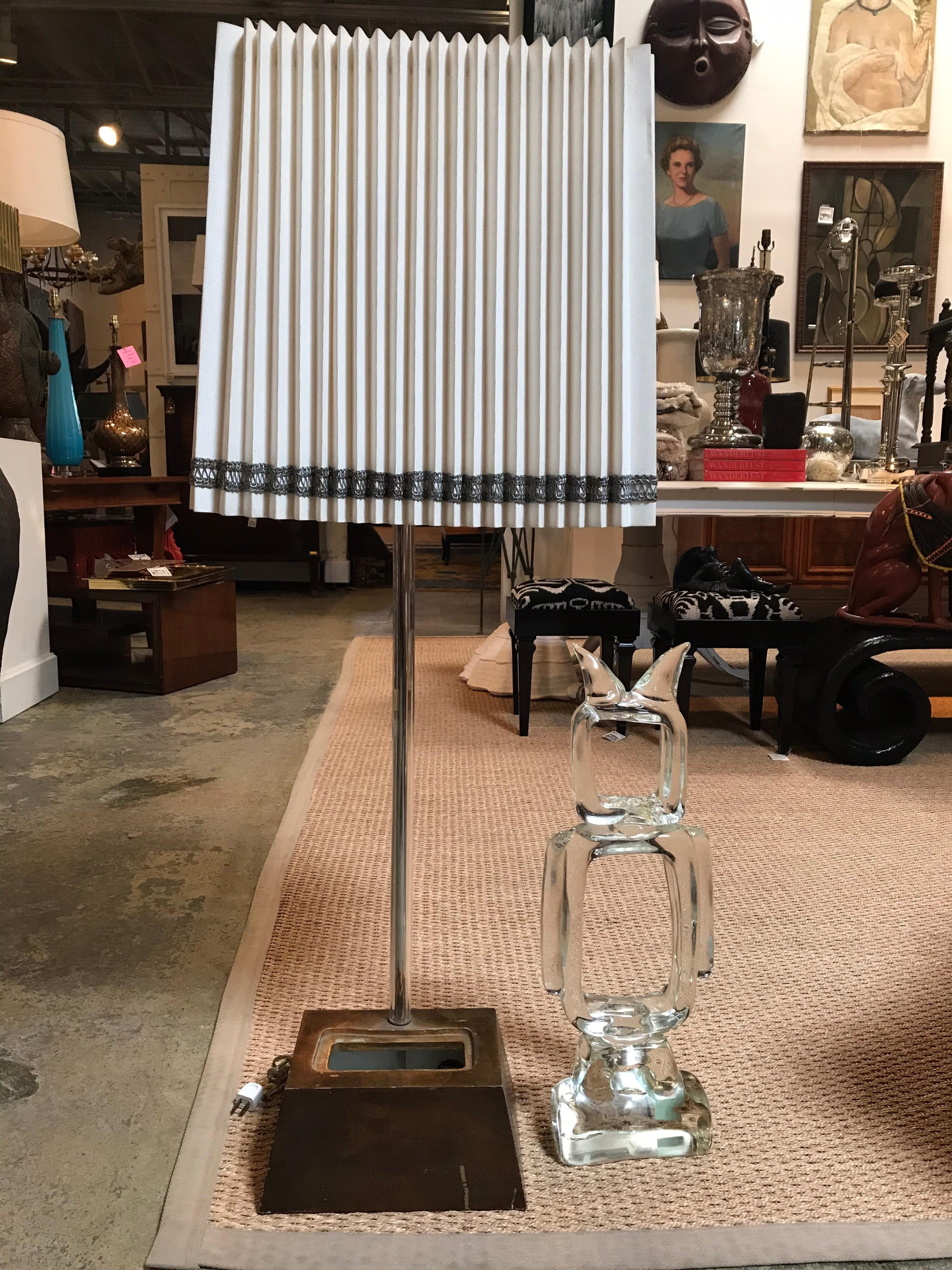 Vintage Seguso Murano Crystal Lamp In Good Condition For Sale In Dallas, TX