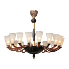 Antique Seguso Attributed Murano Glass Chandelier