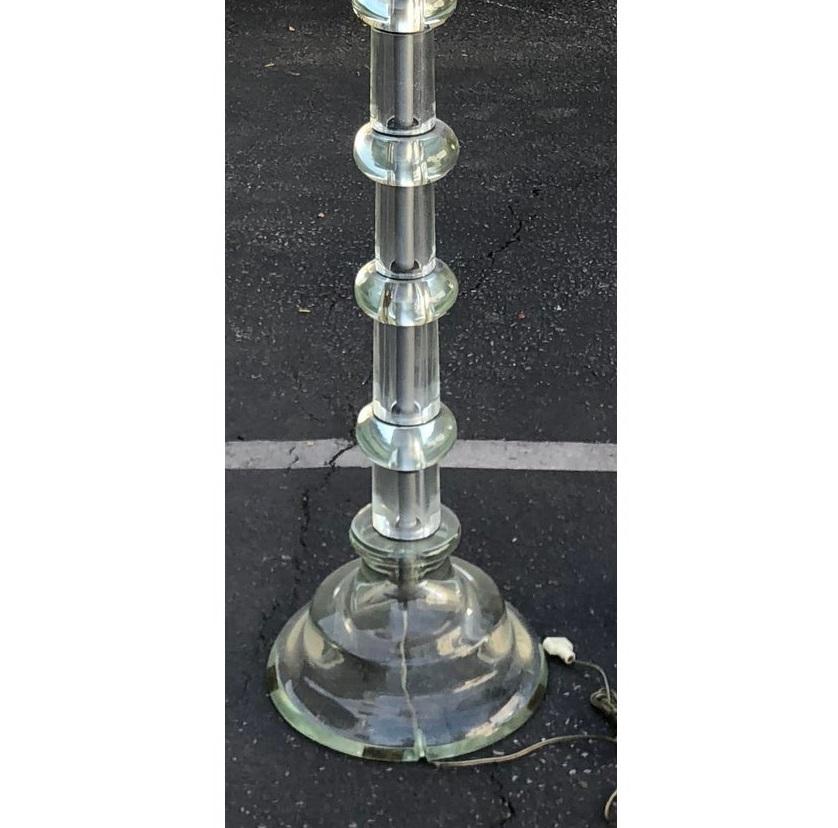 Mid-Century Modern Vintage Seguso Murano Italian Art Glass Column Floor Lamp for Marbro For Sale