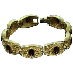 Vintage SeidenGang Retro Bracelet set with 9 Carat of Garnets