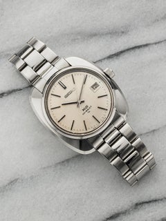 Vintage Seiko 1970s Hi Beat Cream Linen Dial Manual Wind 38mm Case.