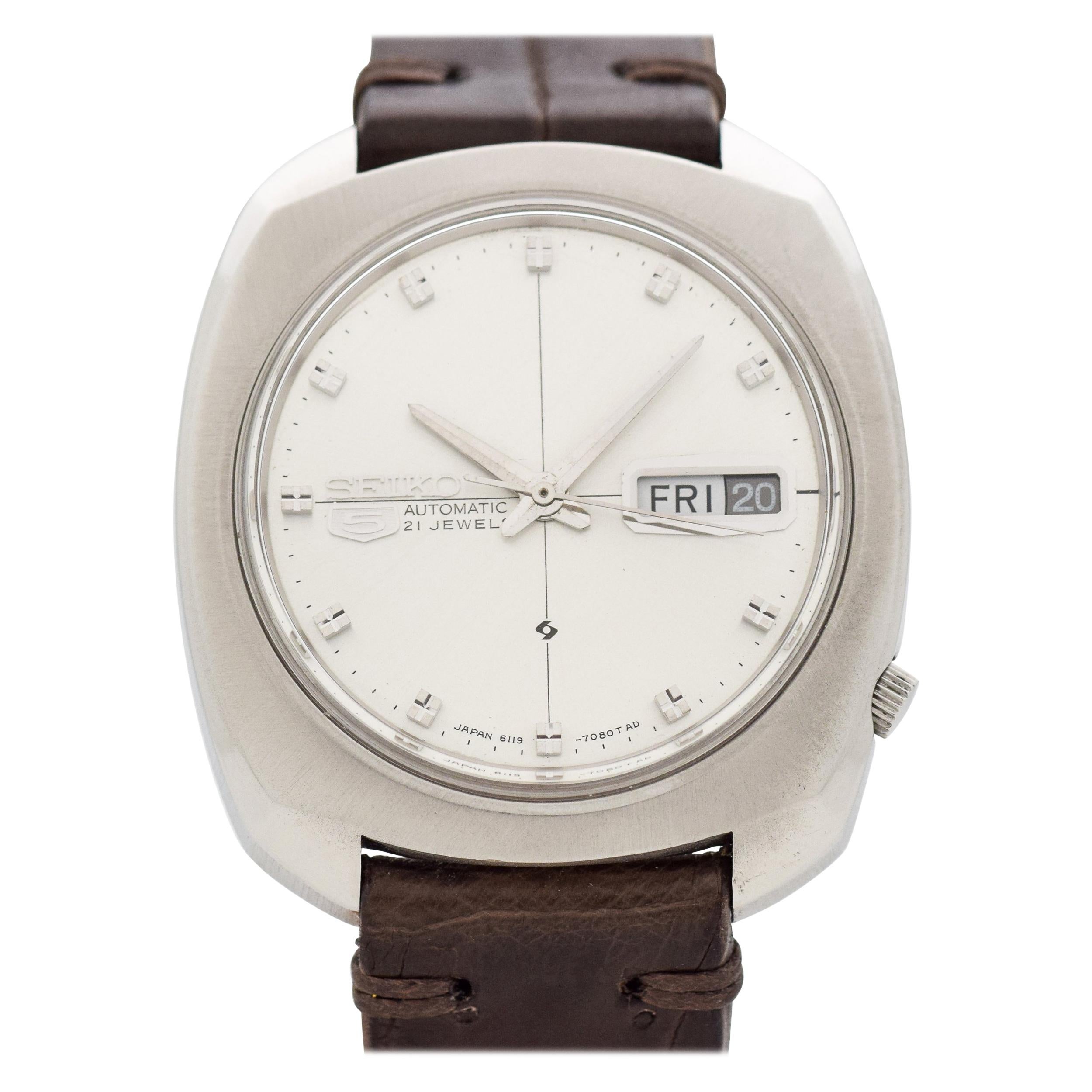 activering Wiskundige Madeliefje Vintage Seiko Day-Date Reference 6119-7080 Stainless Steel Watch, 1969 at  1stDibs