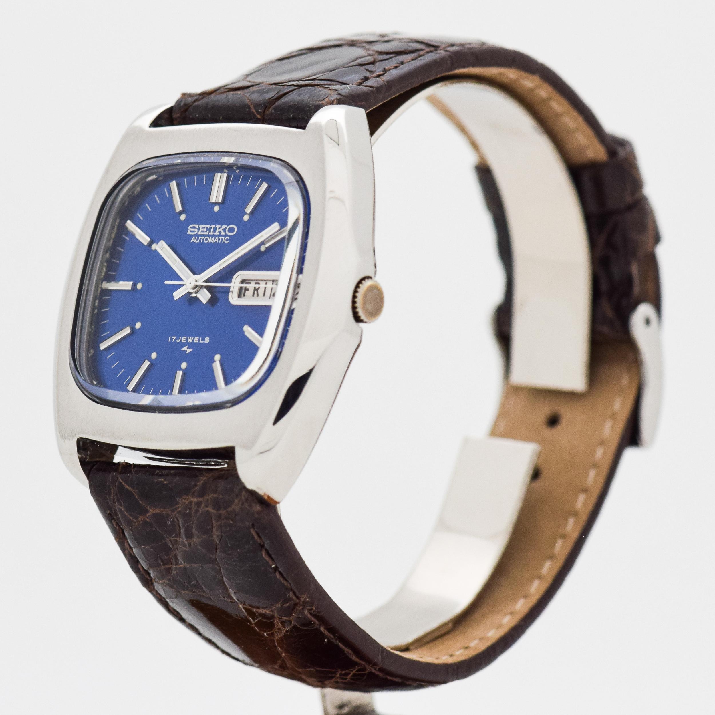 Edelstahl-Uhr Seiko Day-Date Referenz 7006-5019, 1972 im Zustand „Hervorragend“ im Angebot in Beverly Hills, CA