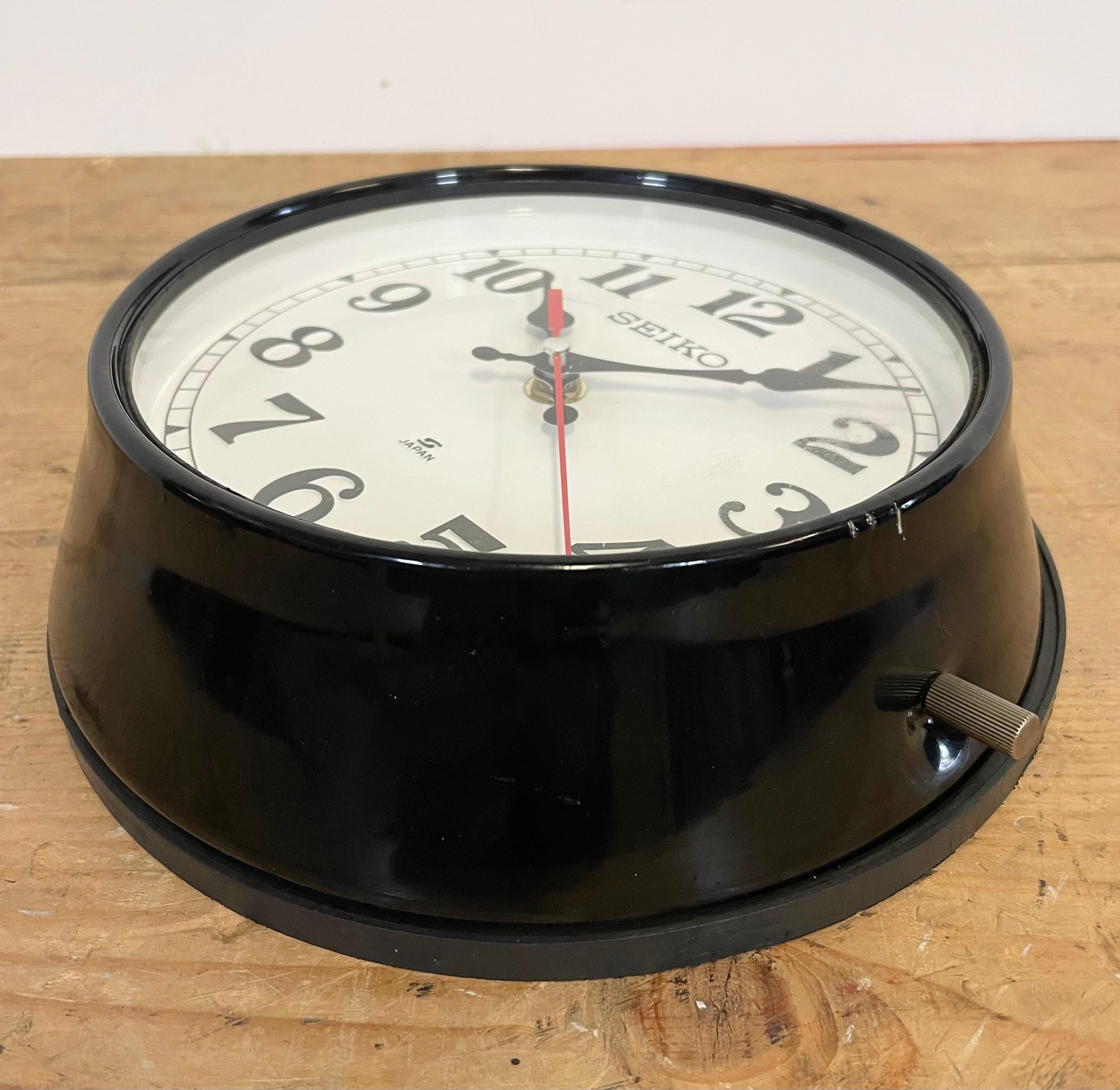 Vintage Seiko Navy Wall Clock, 1970s In Good Condition In Kojetice, CZ
