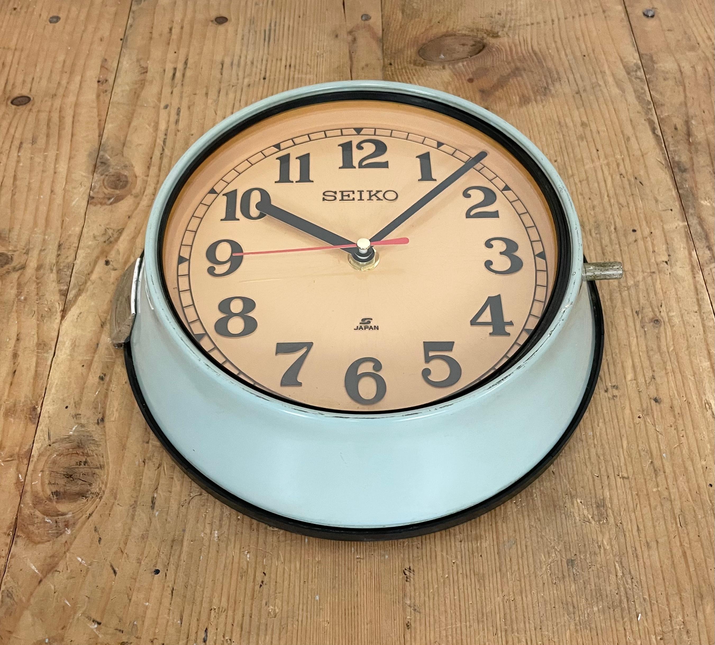 Vintage Seiko Navy Wall Clock, 1970s In Good Condition In Kojetice, CZ