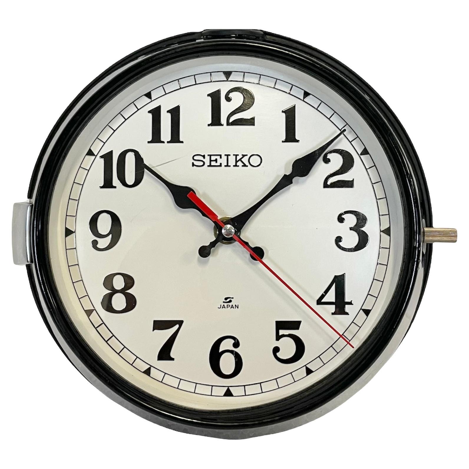 Vintage Seiko Navy Wall Clock, 1970s