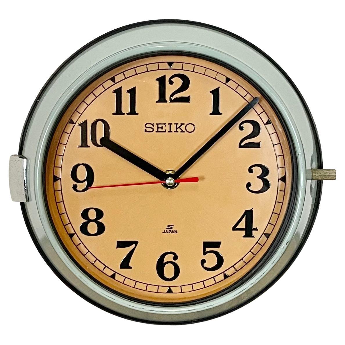 Vintage Seiko Navy Wall Clock, 1970s