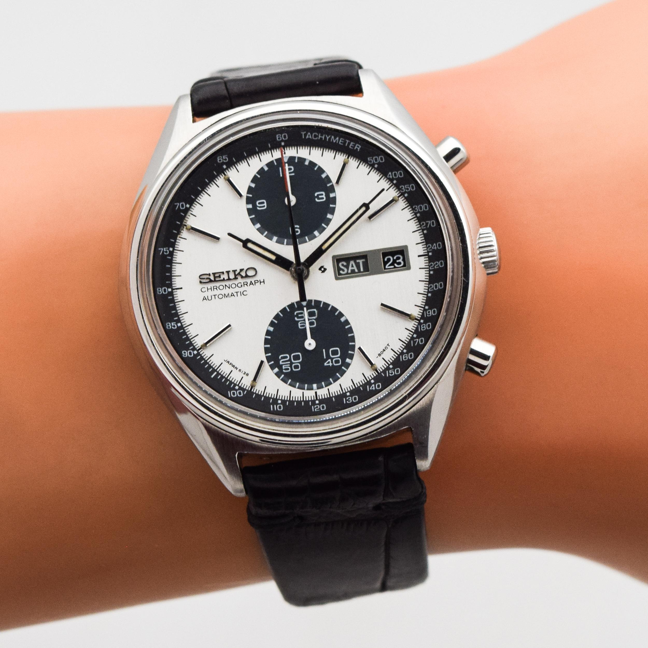 Vintage Seiko Panda Chronograph Reference 6138-8020 Watch, 1977 1