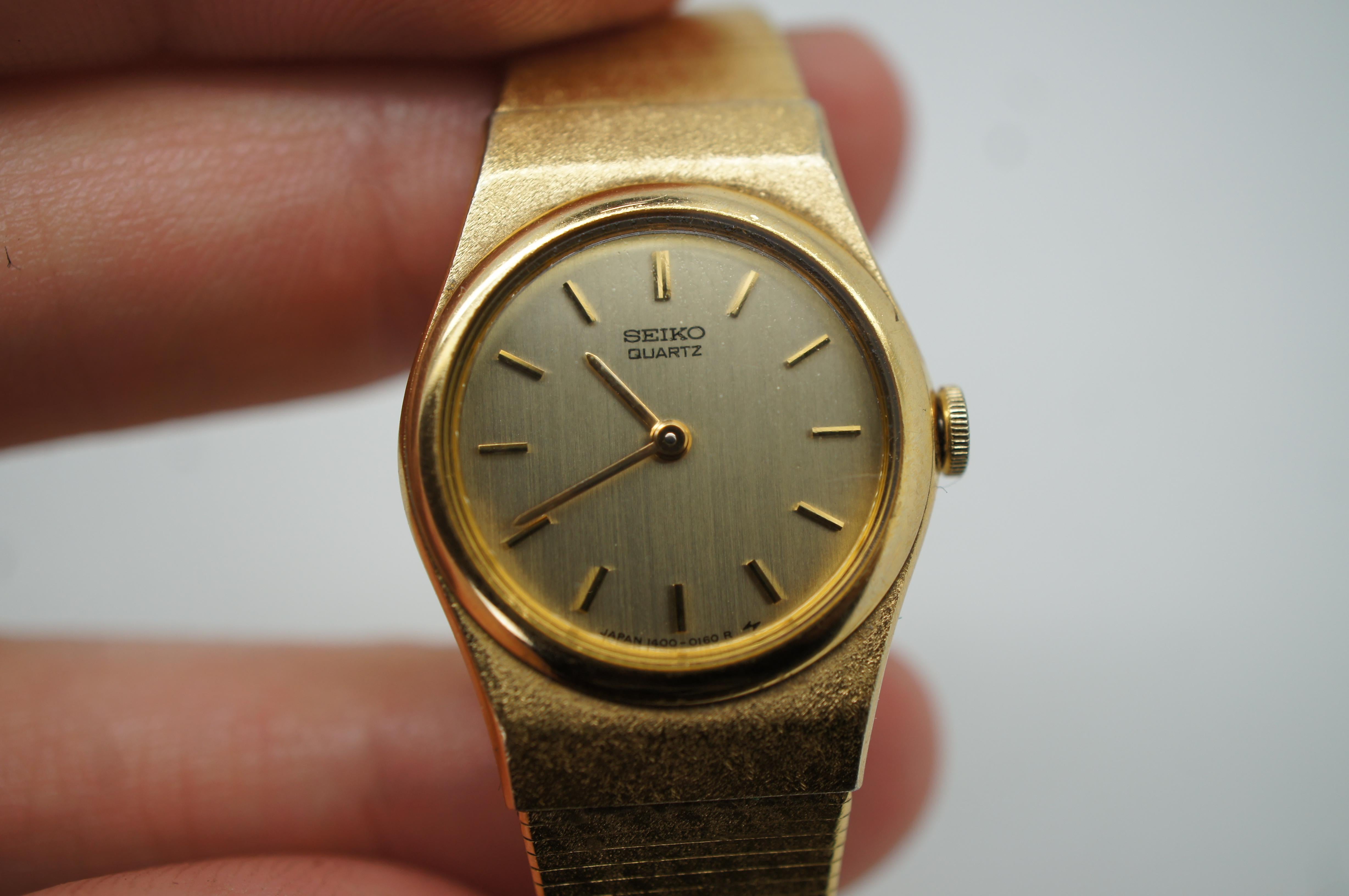 seiko quartz watch gold vintage