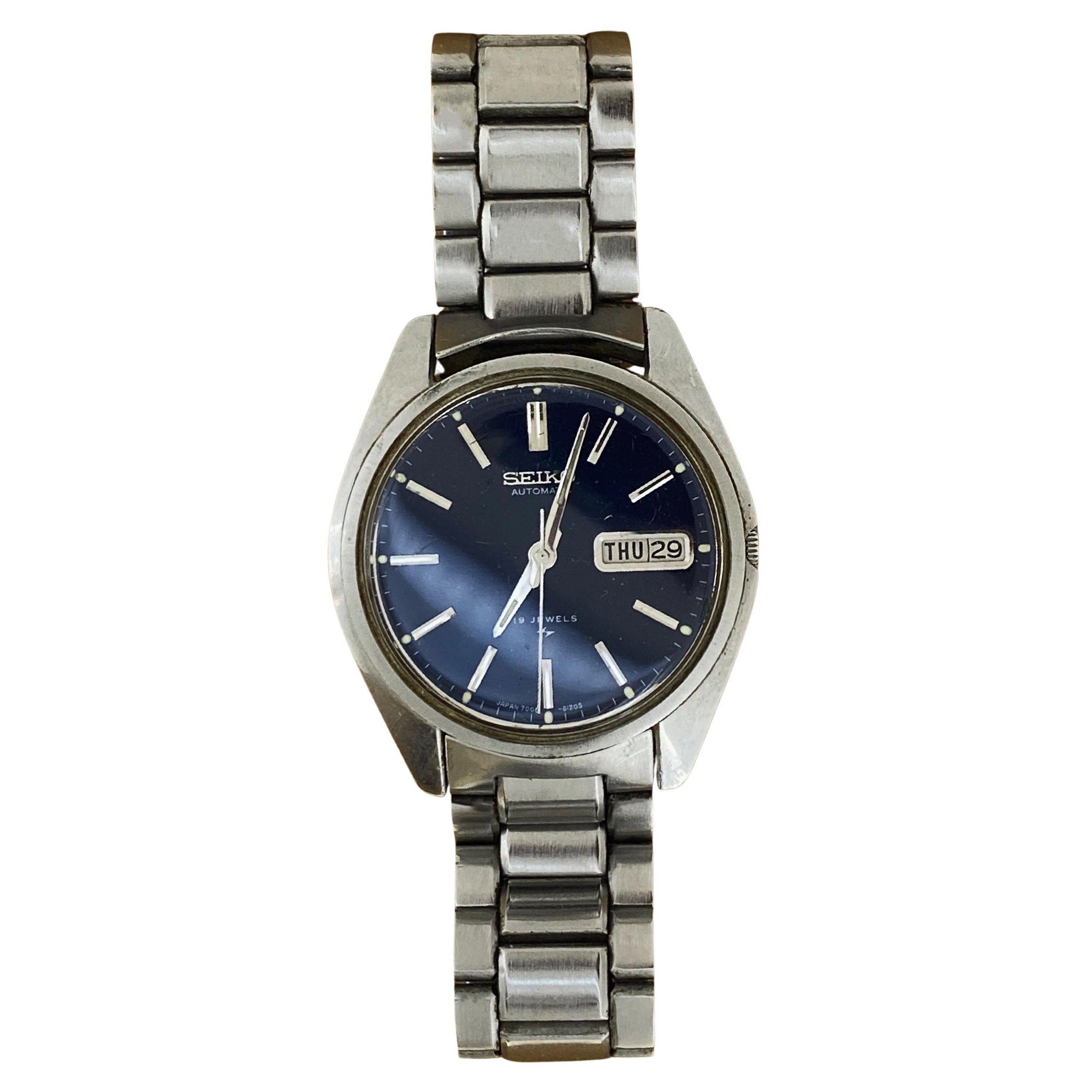 Vintage Seiko ref 7009-8020 Day-Date Automatik, 19 Juwelen, 38mm 70's Herrenuhr
