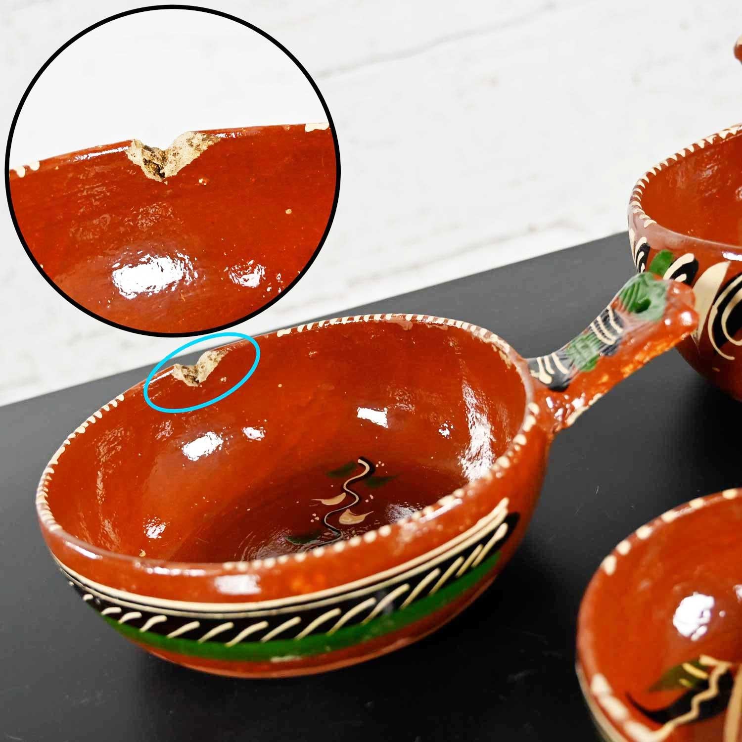 Vintage Selection of Mexican Pottery 8 Pcs Bowls Baking Dishes Jug Carafe Cup 10
