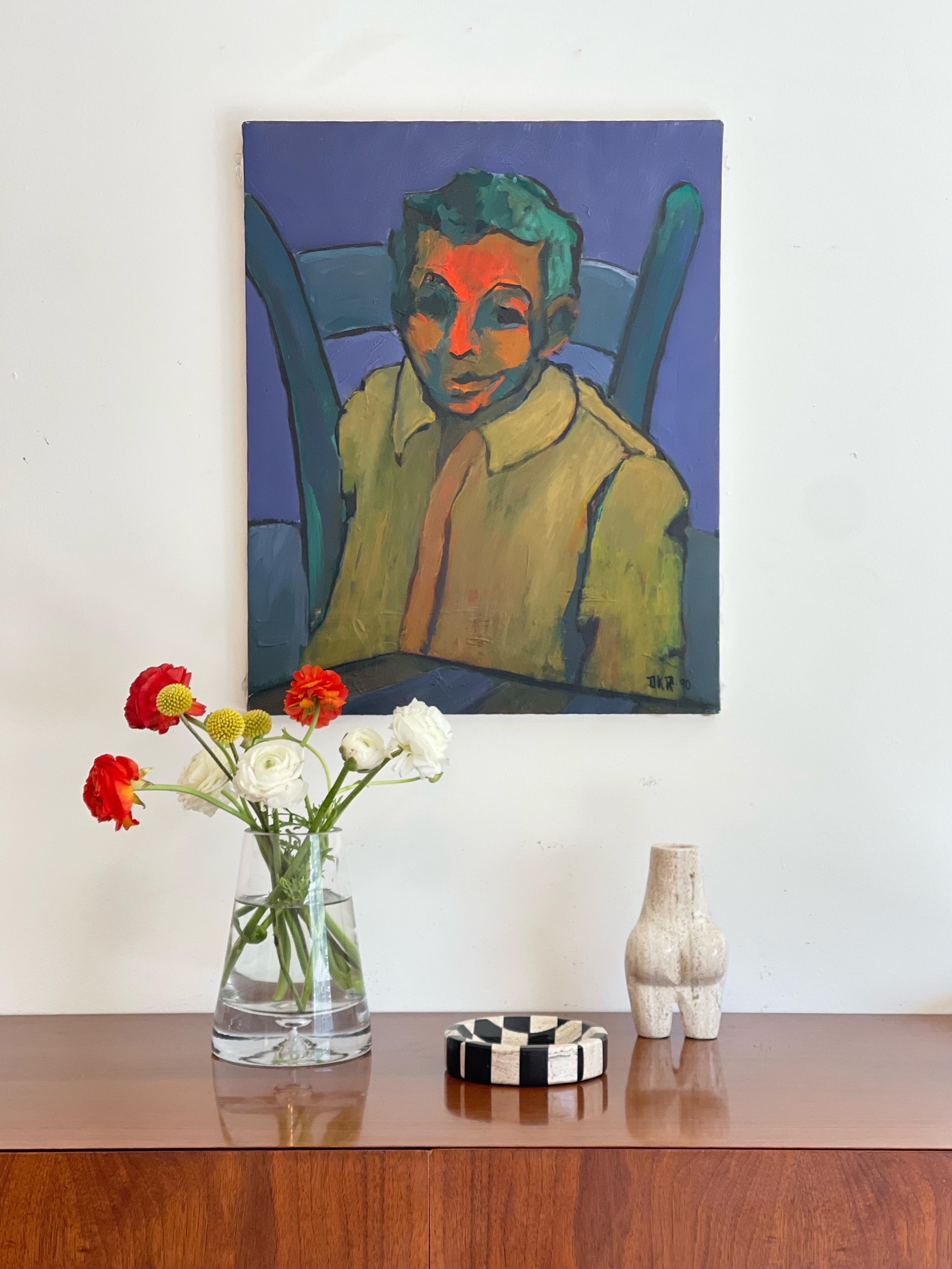 Original oil painting self portrait of the late Donald K Ryan.
Donald K Ryan’s work spans mostly from the 80s to the early 2000s. Throughout his career he was juried into more than 40 local, regional, national, and international shows. He also