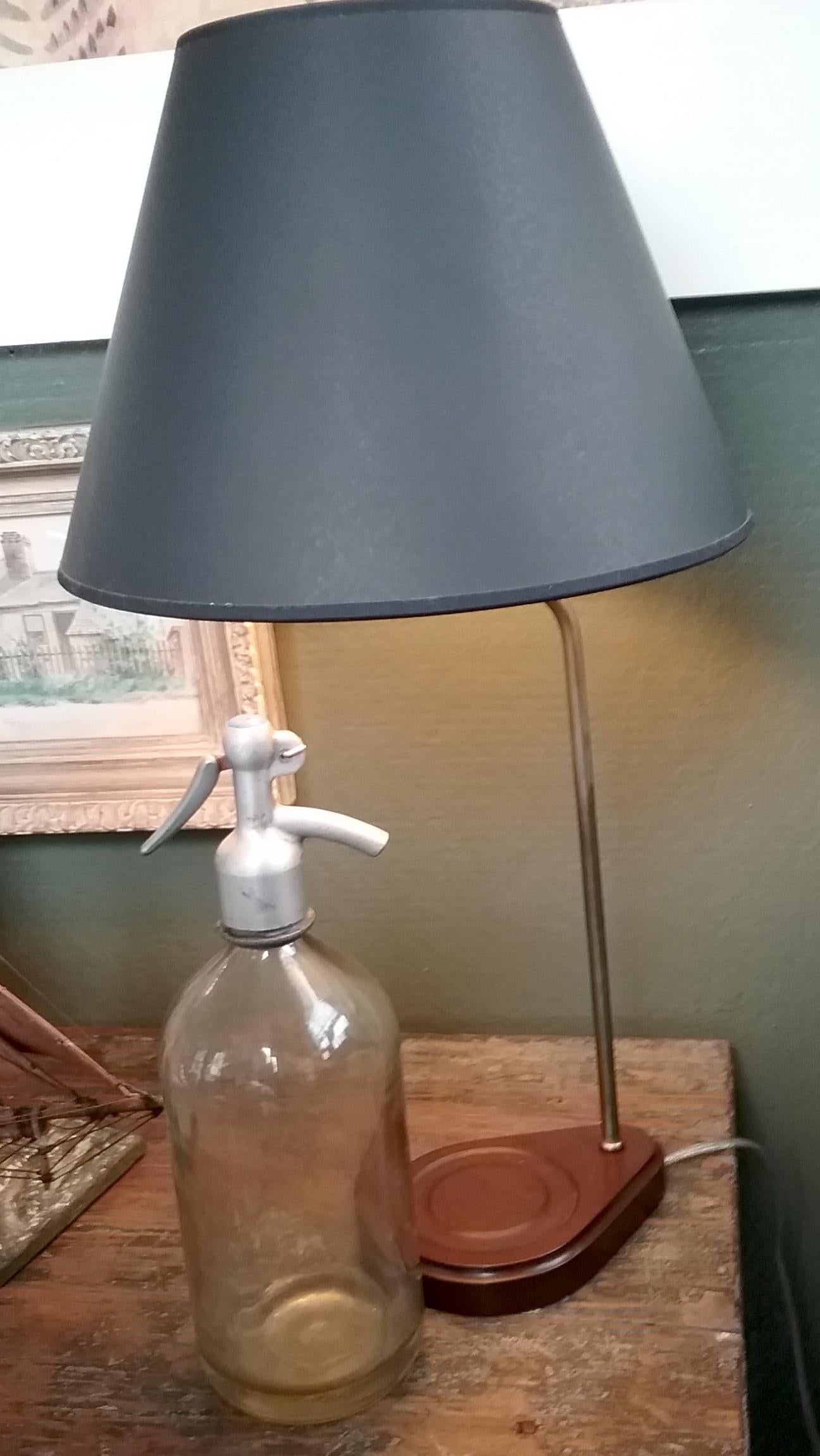Vintage Seltzer Bottle Lamp For Sale 2