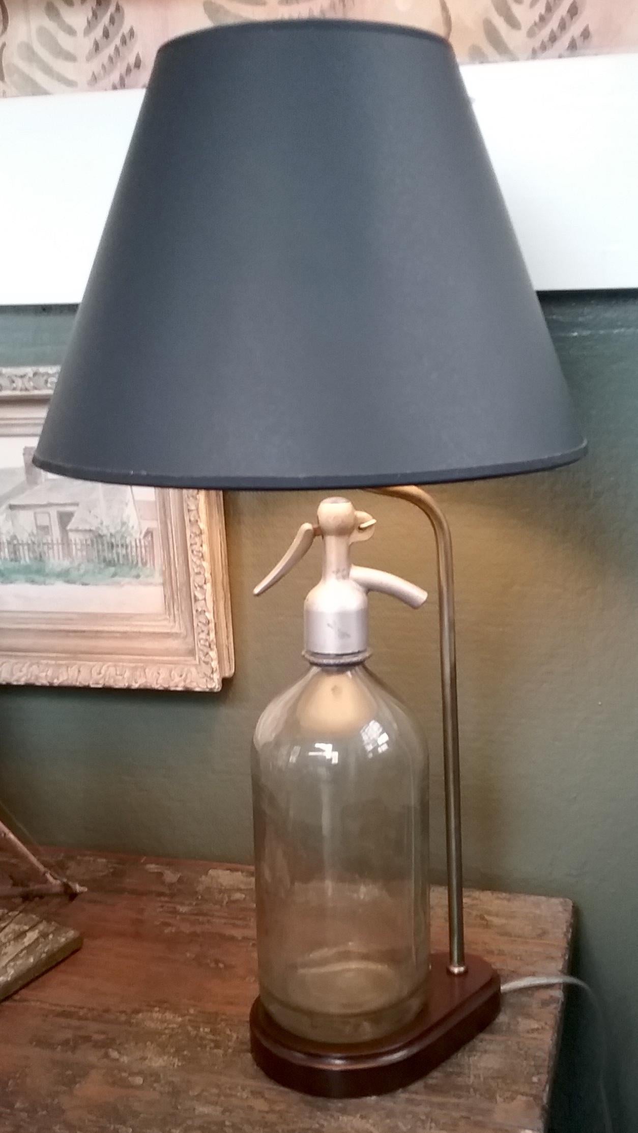 Vintage Seltzer Bottle Lamp For Sale 3