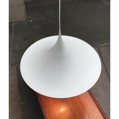 Vintage Semi Pendant Lamp in White by Bondrup & Thorup for Fog & Mørup