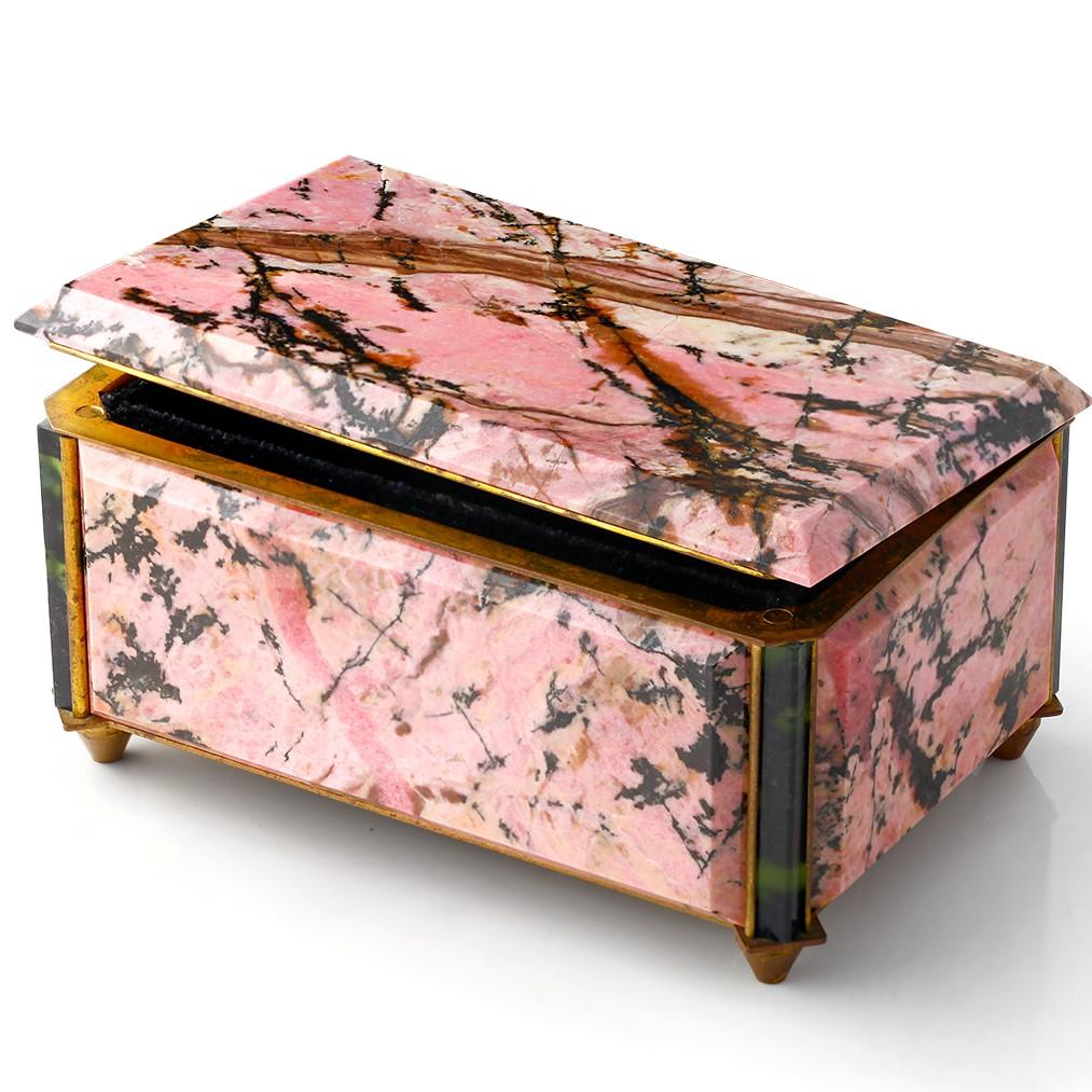 Art Deco Vintage Semi Precious Stone Casket Box