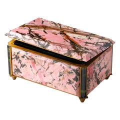 Vintage Semi Precious Stone Casket Box