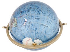 Vintage Semi-Precious Stone Inlaid Glass Globe on Stand