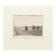 Antique Sepia Tent Pegging Photograph, Colonial