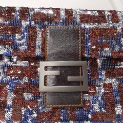 Vintage Sequin Fendi Logo Baguette