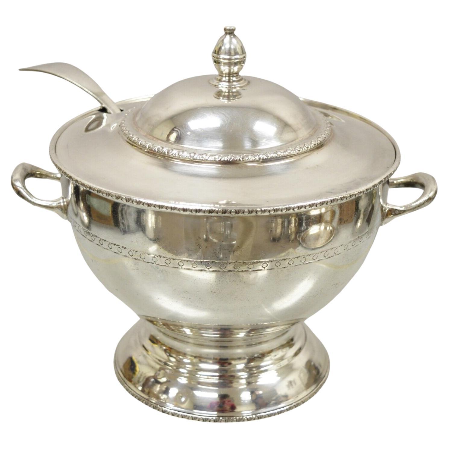 Poole Epca Lancaster Silver Plate Lidded Regency Style Soup Tureen