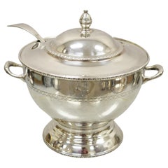 Vintage Serancosp Silver Plate Soup Tureen Serving Bowl with Spoon