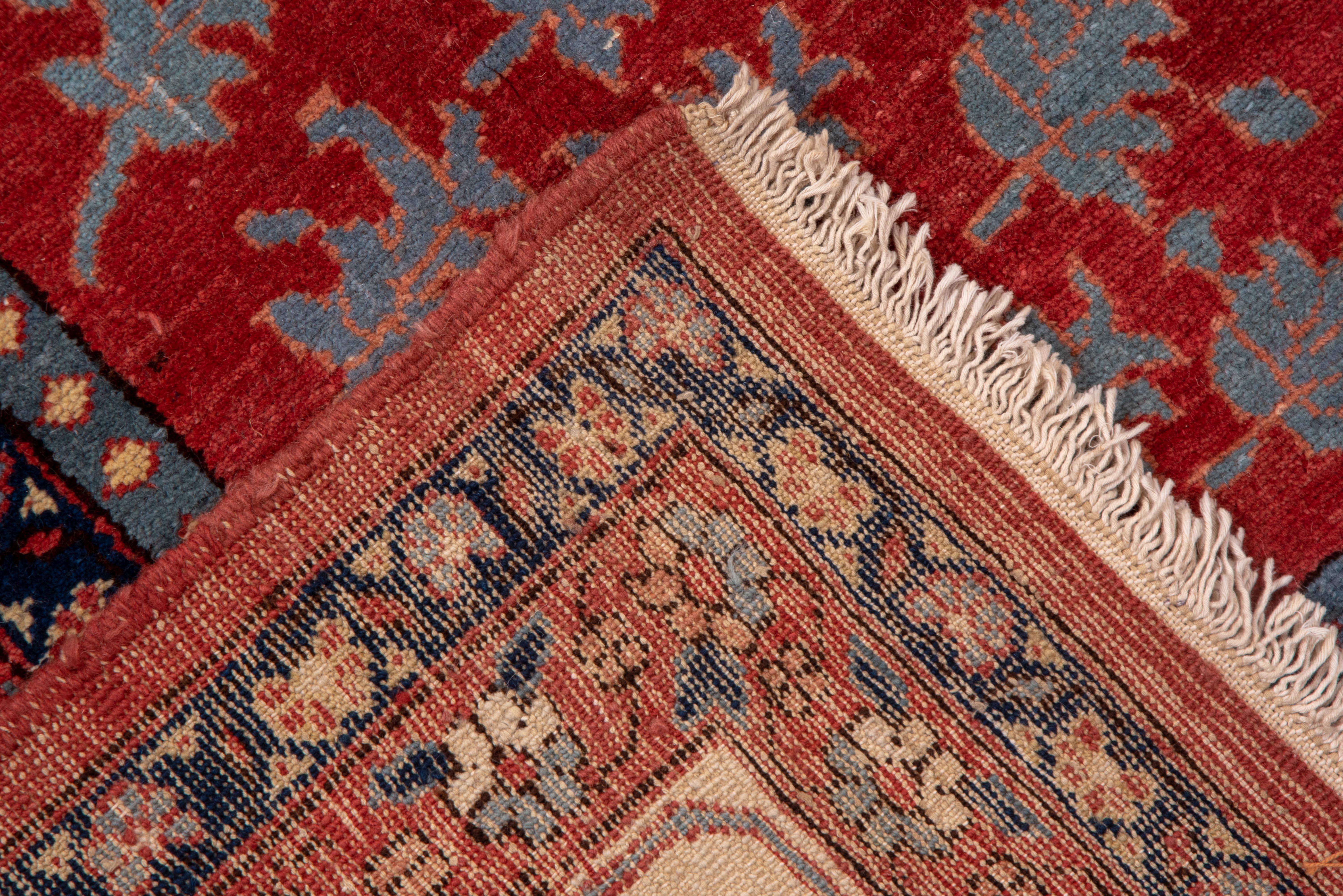 Alfombra Serapi Vintage Motivo Persa Pájaro Enrejado sobre Campo Marfil en Bueno estado para la venta en New York, NY