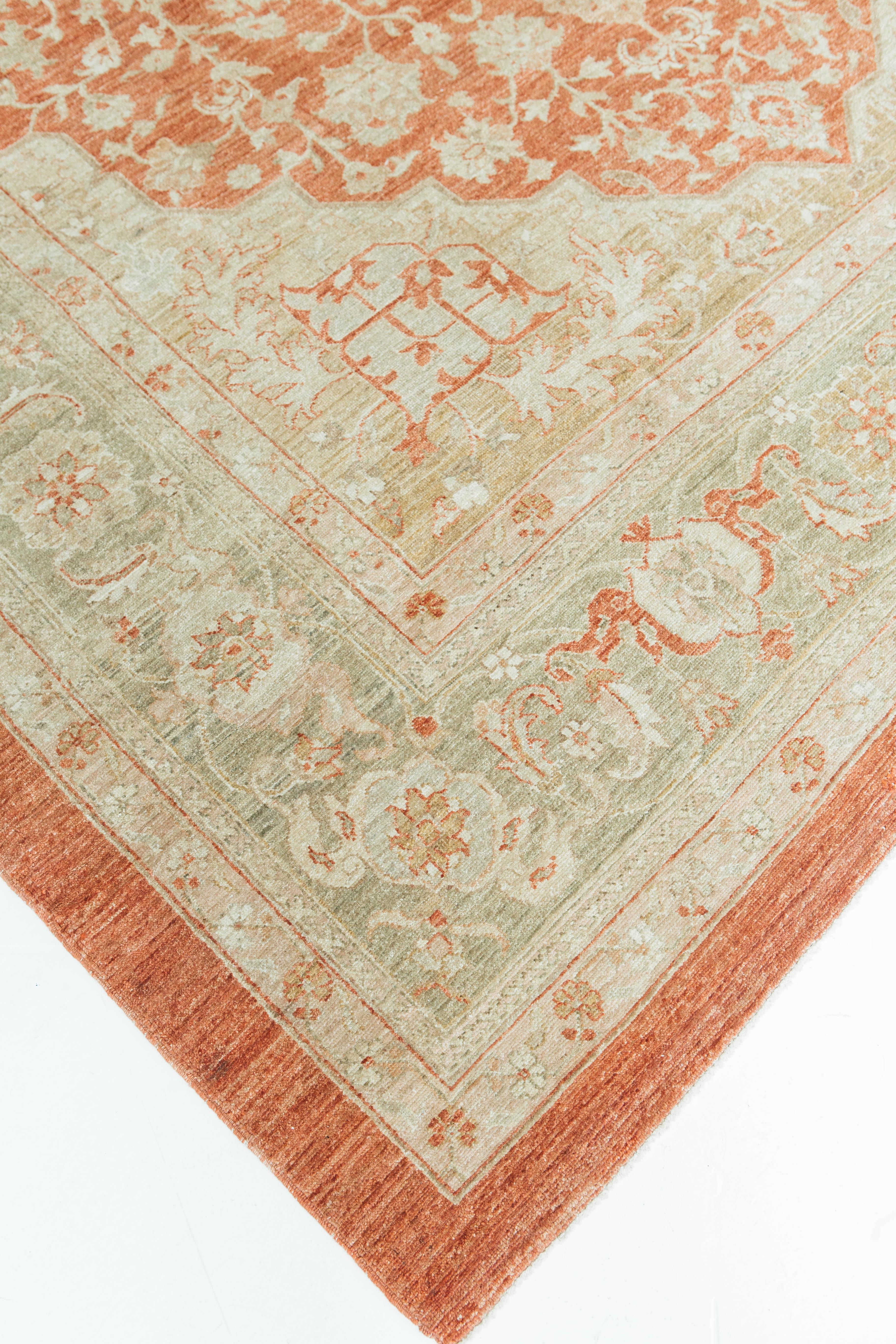 Hand-Knotted Vintage Serapi Style Revival Rug For Sale