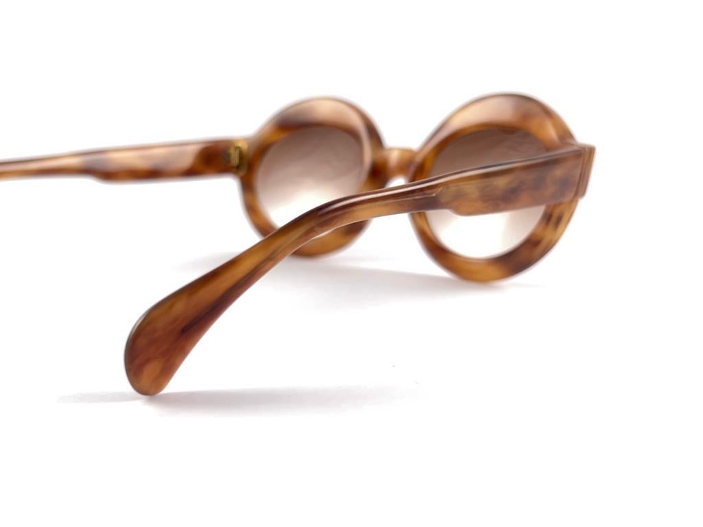 Women's Vintage Serge Kirchhofer Oval Honey Tortoise Frame Mod 76 1970'S Austria For Sale