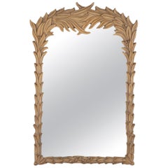 Vintage Serge Roche Style Carved Leaves Mirror