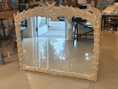 Vintage Serge Roche Style Palm Beach Frond Leaf Leaves Tree Wall Mirror