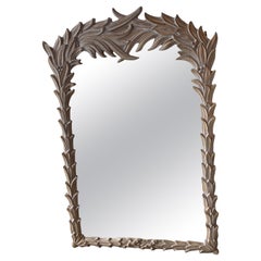 Vintage Serge Roche Style Palm Frond Leaf Tropical Wall Mirror