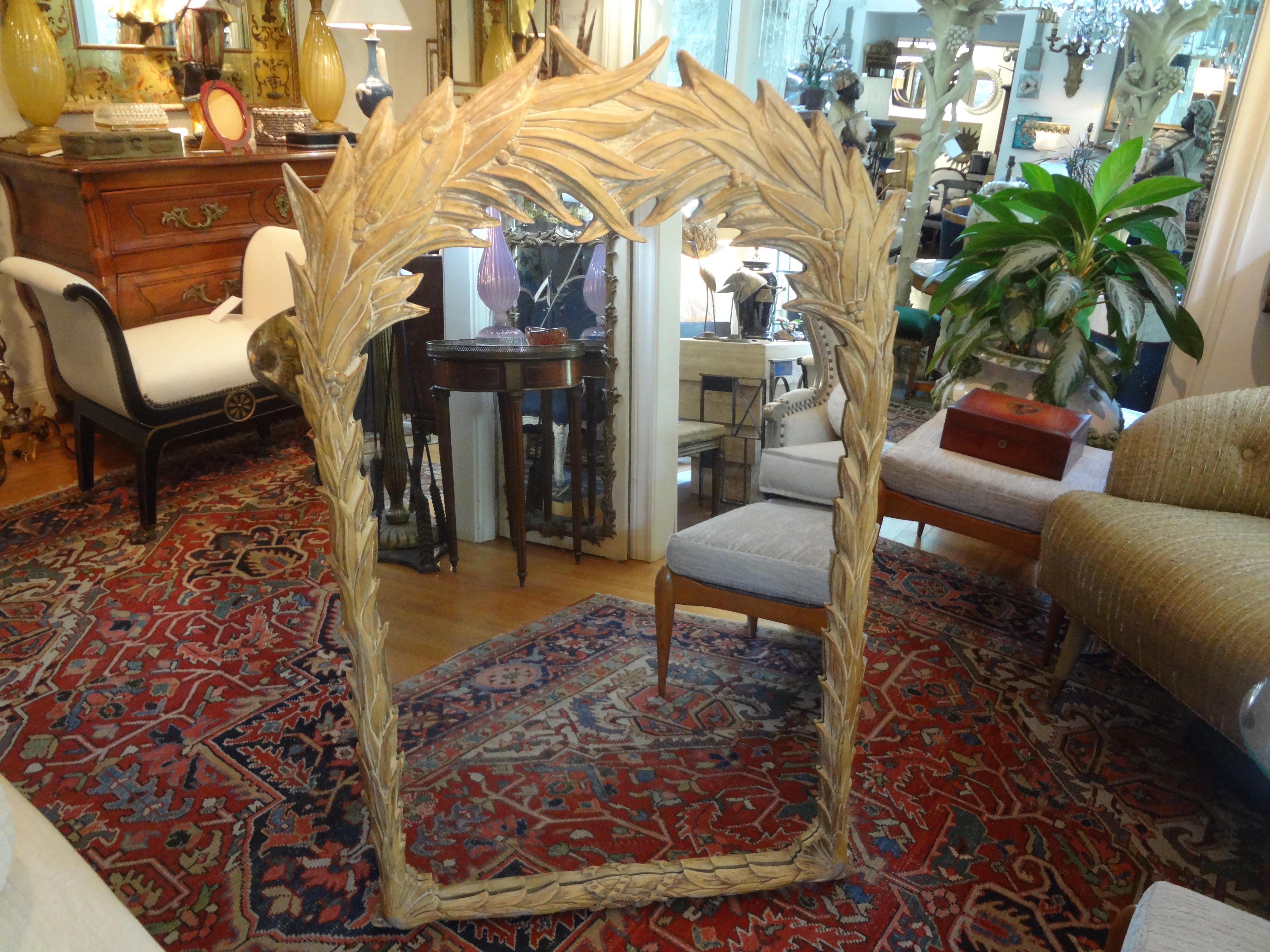 Vintage Serge Roche Style Palm Frond Mirror 1