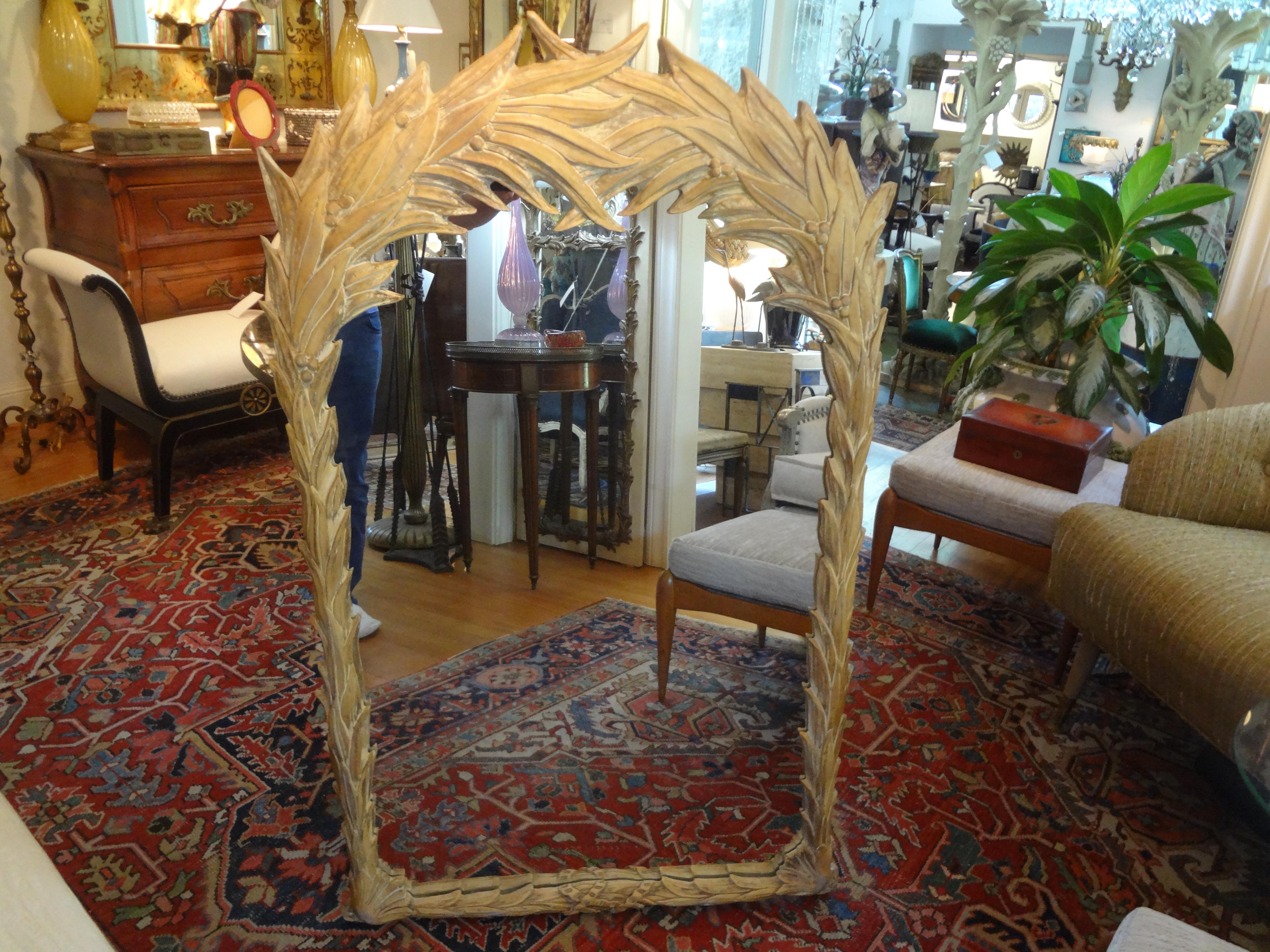 Vintage Serge Roche Style Palm Frond Mirror 2