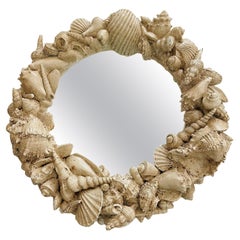 Vintage Serge Roche Style Shell Plaster Mirror
