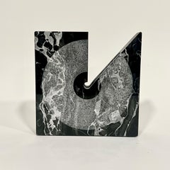 Vintage Sergio Asti Architectural Black Marble Vase c1970s