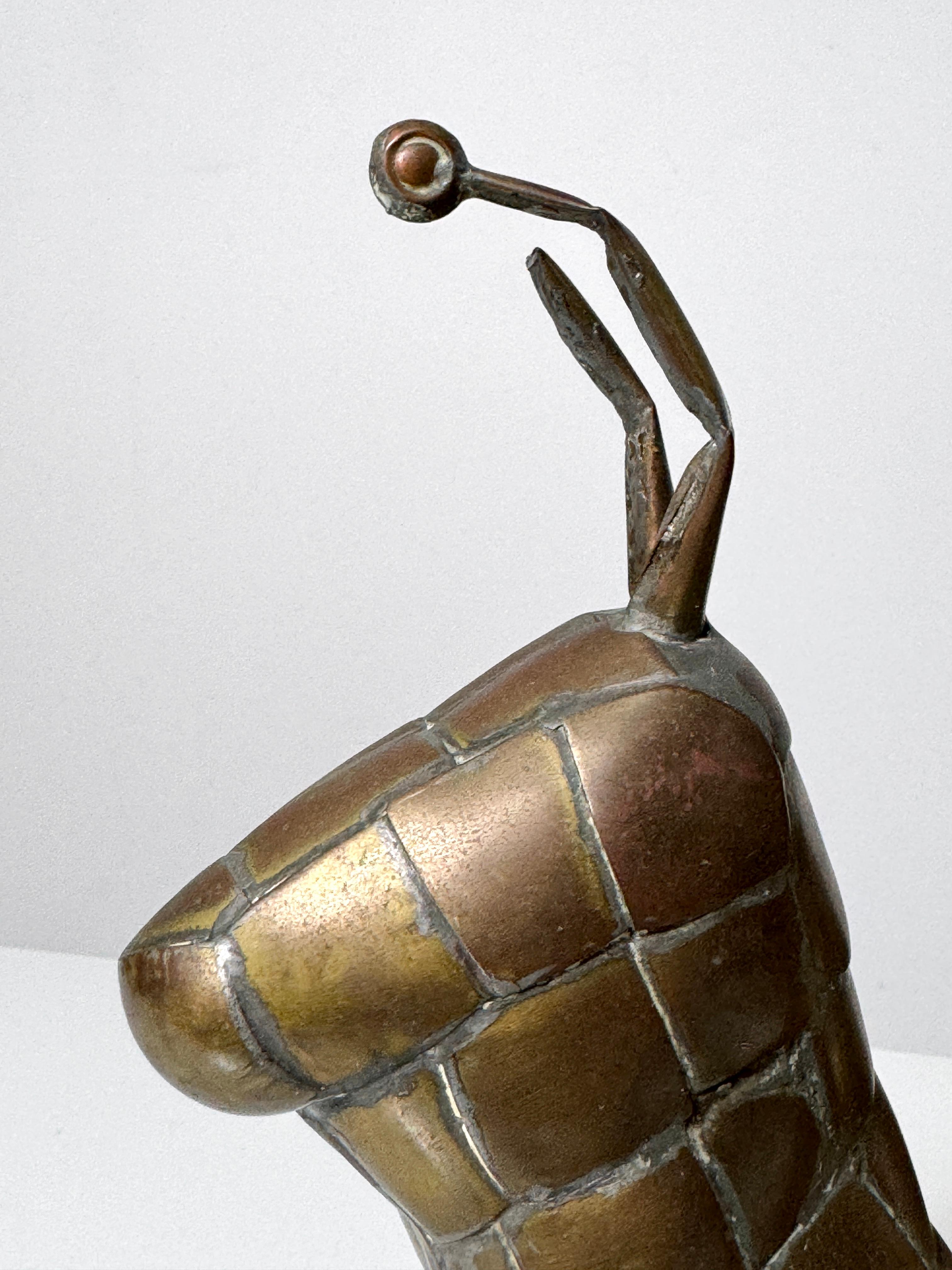 Vintage Sergio Bustamante Brass Snail Sculpture Mexico Mid Century Modern 1970s For Sale 5