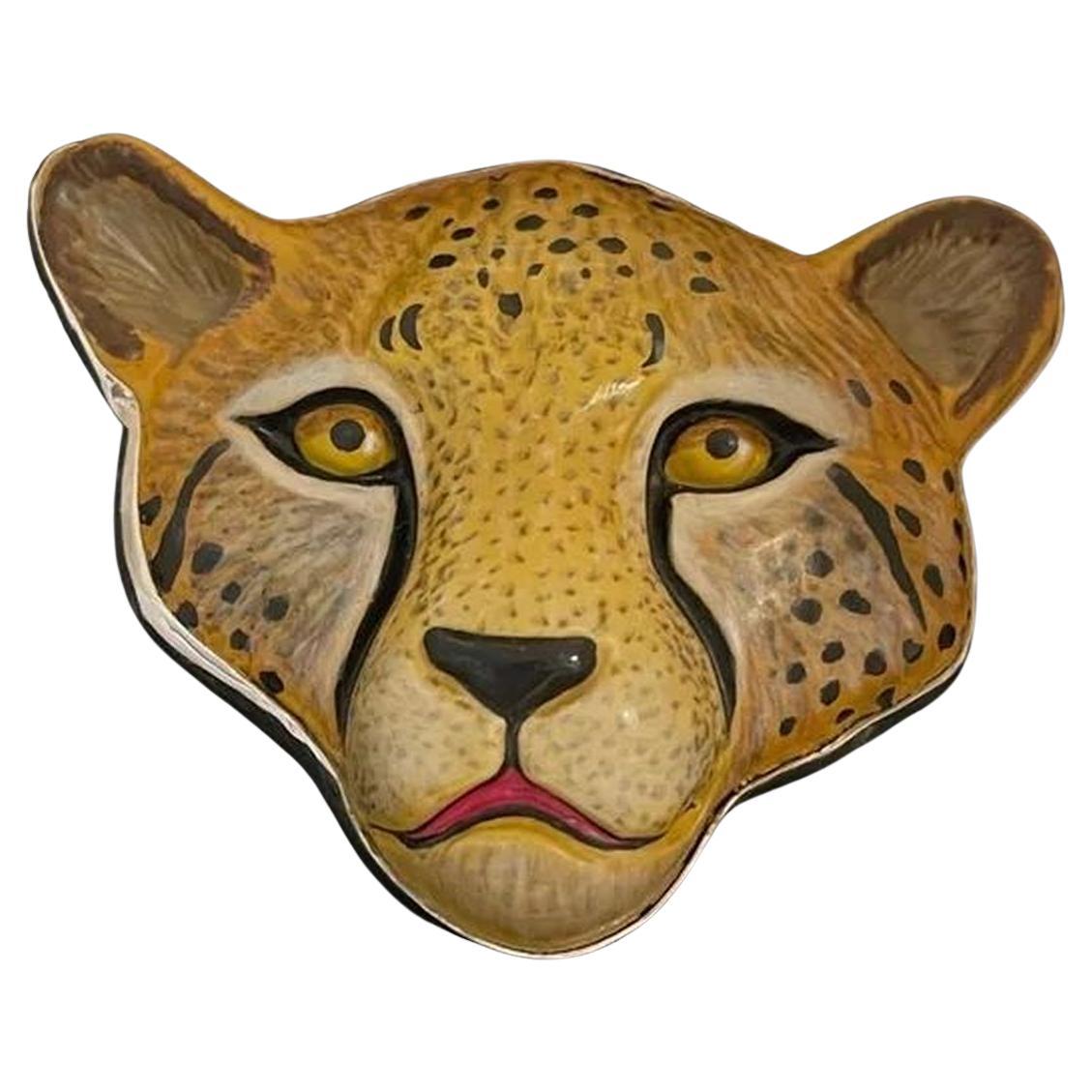 Vintage Sergio Bustamante Designer Signed Cheetah Pendant Brooch Pin For Sale