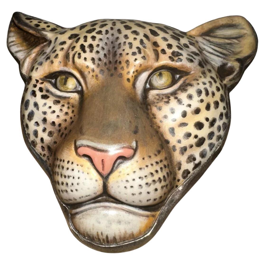 Sergio Bustamante, broche pendentif guépard vintage signée