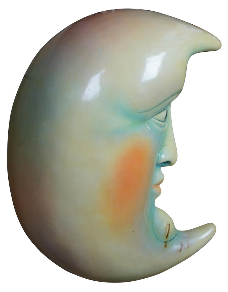Vintage Sergio Bustamante Papier Mâché Moon Sculpture 86/100 at 1stDibs