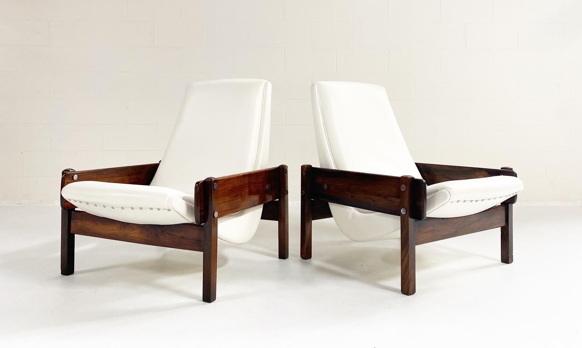 Vintage Sergio Rodrigues Vronka Chairs in Leather, Pair 5