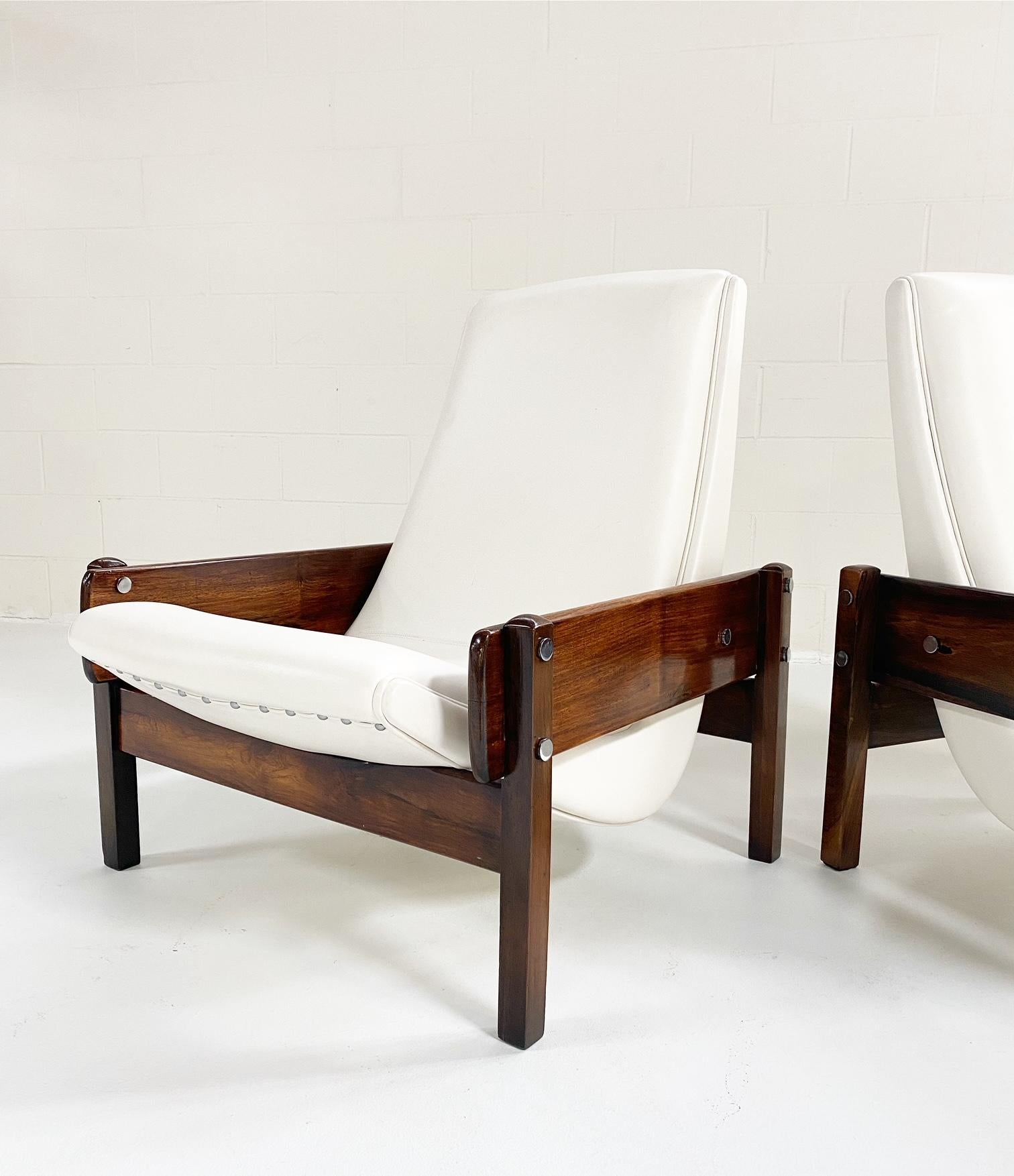 Modern Vintage Sergio Rodrigues Vronka Chairs in Leather, Pair