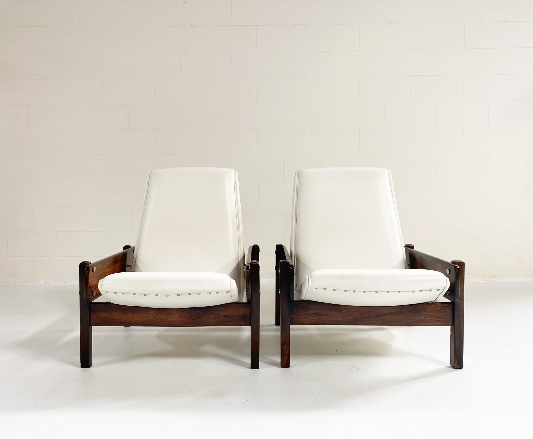 Mid-20th Century Vintage Sergio Rodrigues Vronka Chairs in Leather, Pair