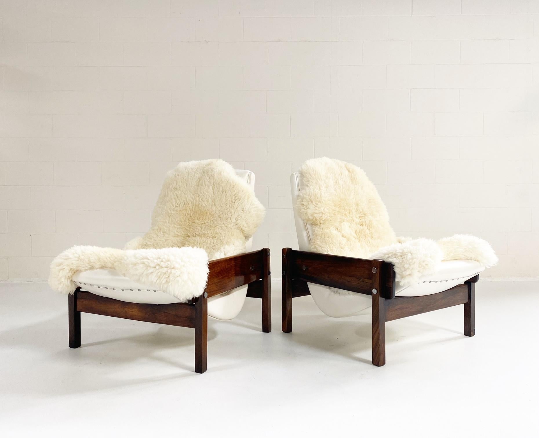 Vintage Sergio Rodrigues Vronka Chairs in Leather, Pair 2