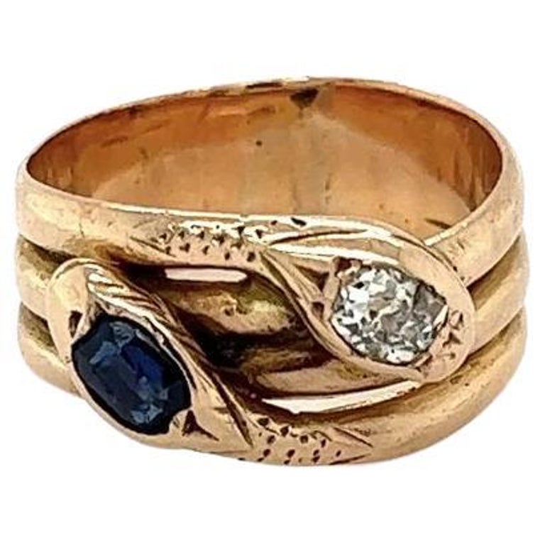Anneau Ancien Vintage Serpent - Bronze, Métal Mixte, Occasion